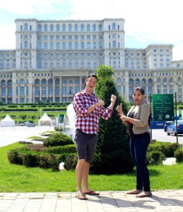 Anjana in Bucharest with our CEO Taylor.