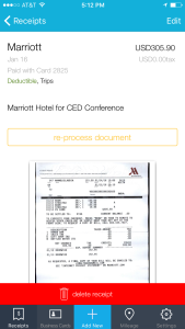 Use Shoeboxed to track receipts on-the-go as you travel on business trips, like Hotel stay receipts
