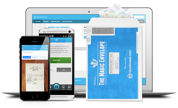 Shoeboxed's All-in-one Scanning and Digitizing Document Service.