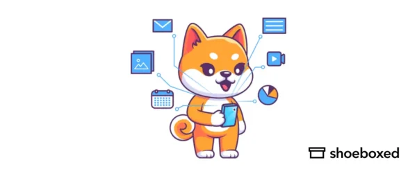 Shoeboxed mascot with apps