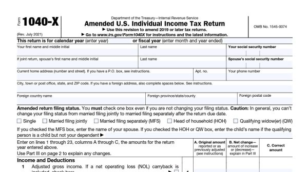 1040-X form is used to amend an individual's tax return
