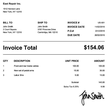 Invoice template by Invoicehome.com