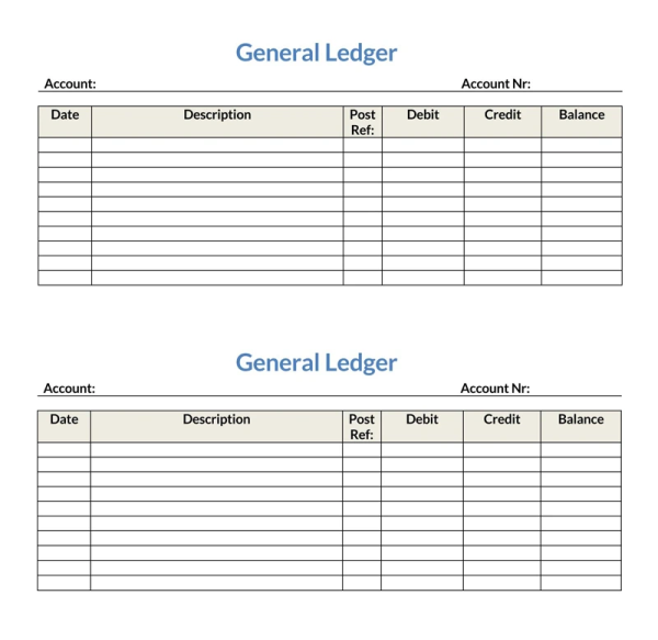 General ledger example