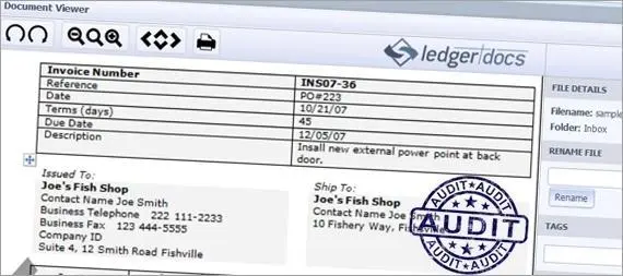 Example of a scanned receipt accepted by the IRS from Ledgerdocs. 
