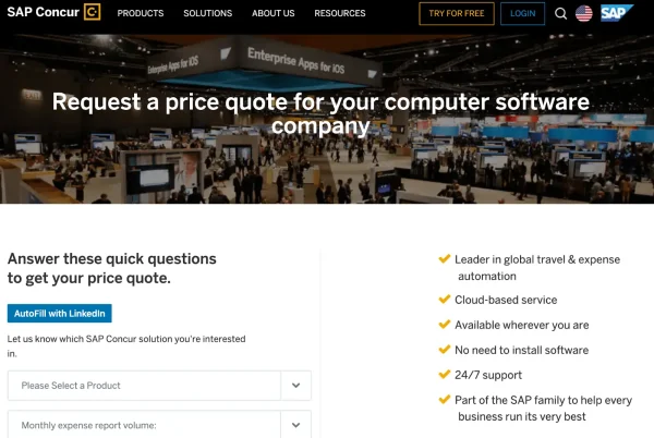 You need to request a quote to start using SAP Concur