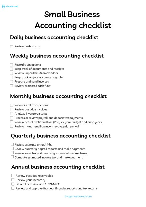 The Small Business Accounting Checklist