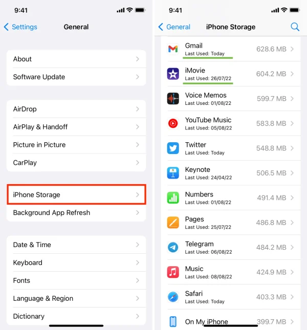 Some phone products lets you see when apps were last used. Go into your phone storage in settings, and a list of apps will appear. Below the apps, you will see when it was last used. 
