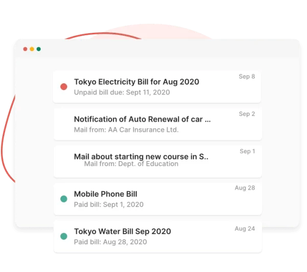 Your mail such as utility bills and notifications has been scanned into your account, you will receive a notification about these mail.

Example of using a virtual mailbox, MailMate