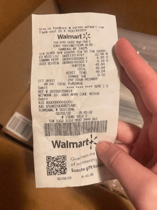 Walmart's QR code to sign-up as a Walmart membership, Reddit.

On the bottom of Walmart's receipt, there's a QR code for you to scan where you can sign up to be a member. 