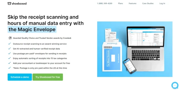Shoeboxed’s Magic Envelope is a mail-in receipt scanning service for businesses.