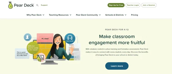 Pear Deck homepage