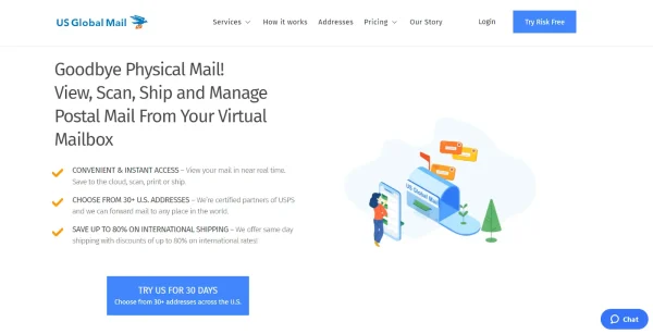 US Global Mail can save users up to 80% on international shipping.