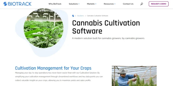 BioTrack cannabis cultivation software.